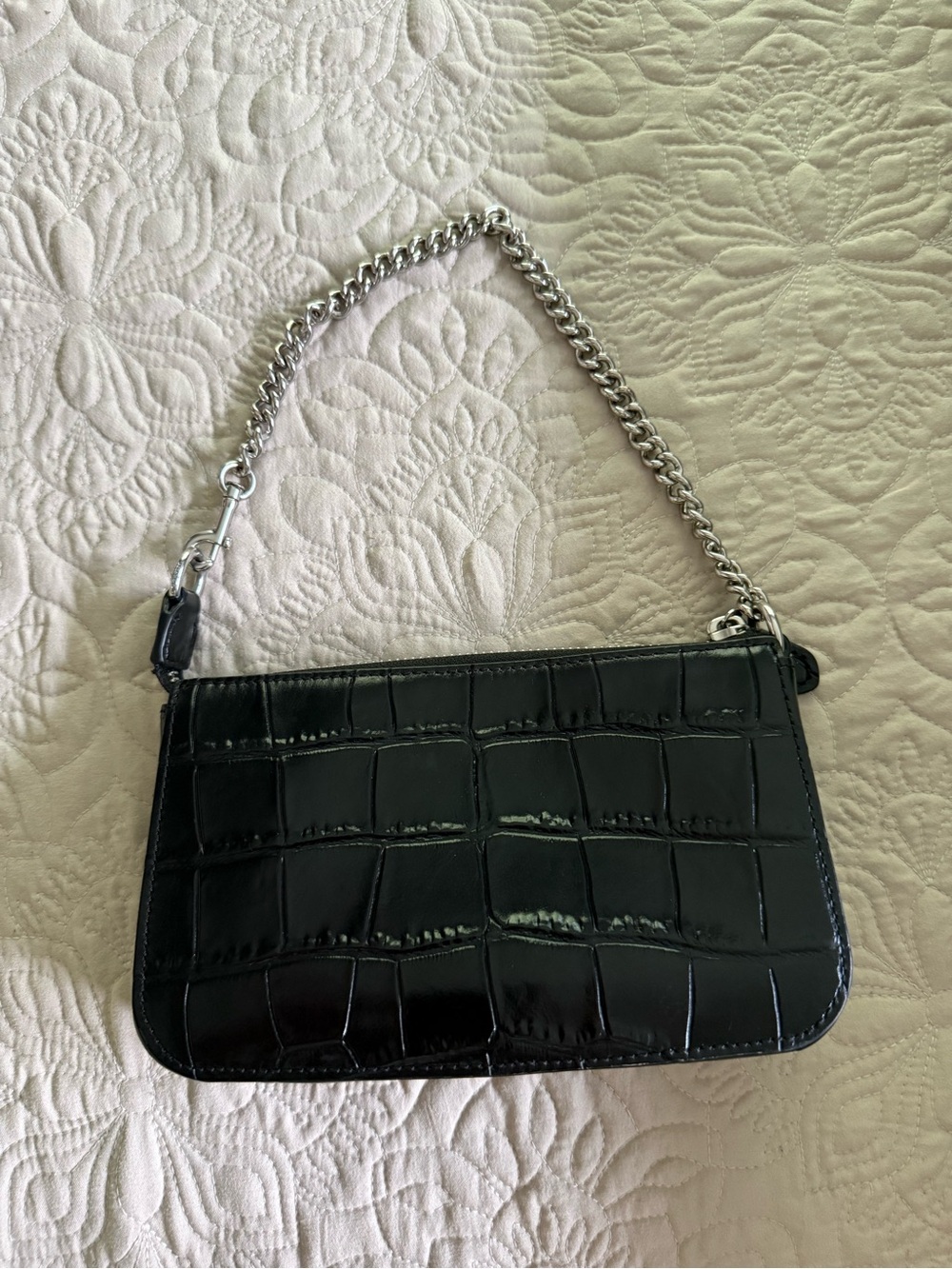 Coach Black Leather Crocodile Shoulder Bag - Picture 2 of 3